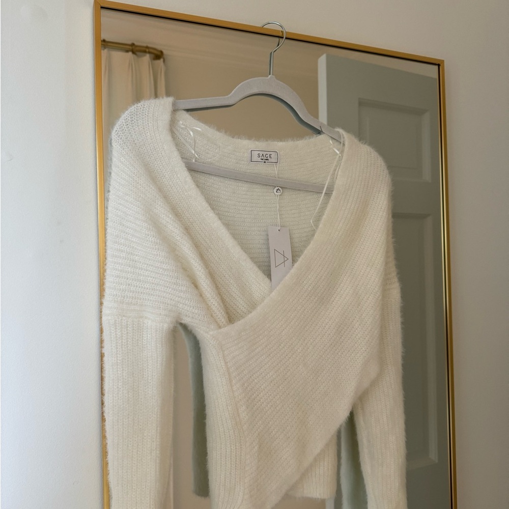 Cream Wrap Sweater